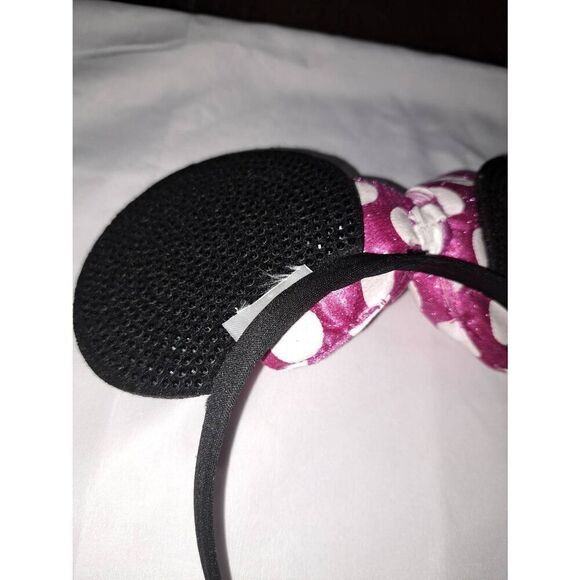 Minnie Mouse Ear Headband Black Pink White Embellish Costume Vacation Birthday - Picture 6 of 6